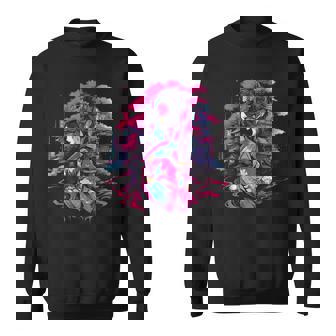 Geisha Avec Des Fleurs De Cerisier Illustration Cyberpunk Sweater e - Cadeauxyz