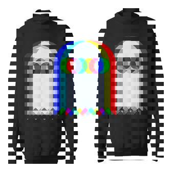 Ghost Trippy Vaporwave Halloween Techno Rave Edm Dj Music Sweatshirt - Thegiftio