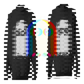 Ghost Trippy Vaporwave Halloween Techno Rave Edm Sweatshirt | Mazezy