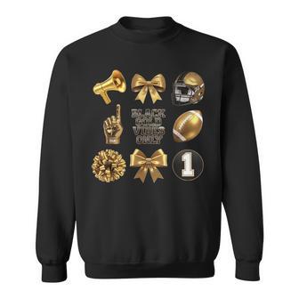 Gold Black Game Day Vibes Only Cheer Sweatshirt - Thegiftio UK