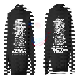 Golden Retriever 4Th Of July Merica American Flag Patriotic Sweatshirt - Thegiftio