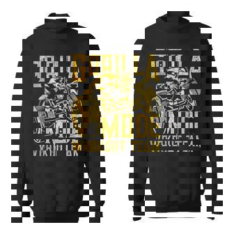 Gorilla Mode ワークアウト チーム ダンベル ビースト ジム フィットネス ゴールド スウェットシャツ - Kawaiitshirt