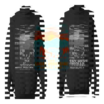 Great Smoky Mountains Bear Nature Retro Sunset Sweatshirt - Thegiftio