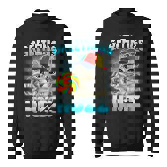 Greetings Huzz Cat & Meme Cute Cat Silly Cats Sweatshirt | Mazezy