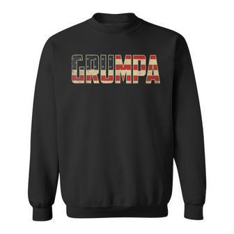 Grumpa Bold Patriotic American Flag Father’S Day Grumpa Sweatshirt - Thegiftio UK