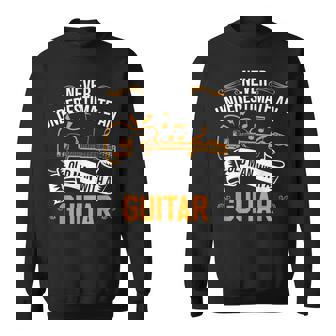 Guitar Player Guitarist Old Man With A Guitar Fathers Day Sweatshirt | Mazezy