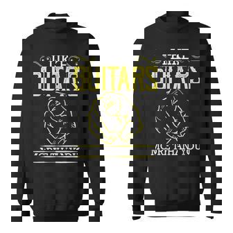 Me Gustan Las Guitarras Más Que Tú Divertido Músicoarcástico Mordaza Camisa de entrenamiento - Regaloses