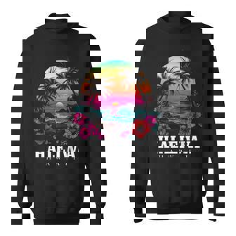 Haleiwa ハワイ ハワイアン ハイビスカス 花 サーファー お土産 スウェットシャツ - Kawaiitshirt