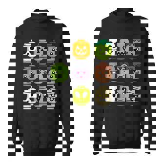 Halloween Building Brick Head Pumpkin Ghost Zombie Boys Sweatshirt - Monsterry