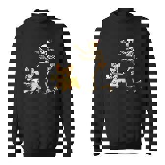 Halloween Dog Skeleton Chasing French Bulldog Sweatshirt | Seseable UK