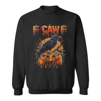 Halloween Gamer Pumpkin Dripping Gaming Crow Raven Bird Drip Sweatshirt - Thegiftio UK