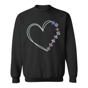 A Heart Made Of Quilt Blocks Quilting Sweatshirt - Thegiftio UK