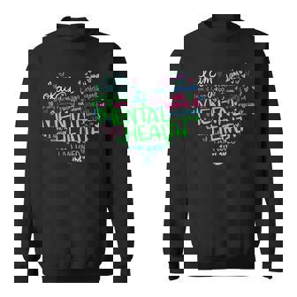 Heart I Wear Green For Mental Health Awareness Month Ribbon Sweatshirt | Mazezy