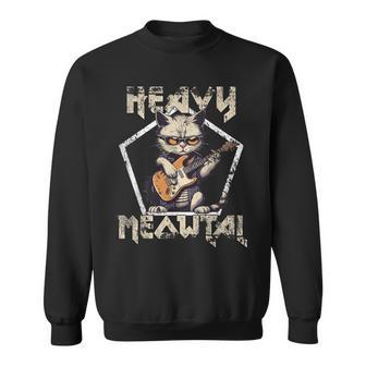 Heavy Meowtal Guitarra Gótica Banda Heavy Metal Gato Camisa de entrenamiento - Regaloses