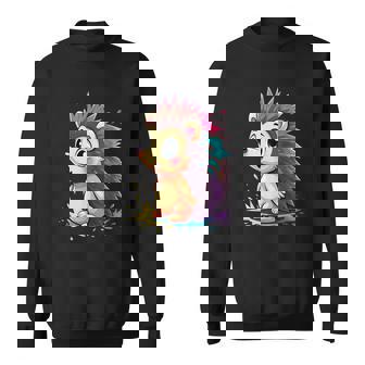 Hérisson Cartoon Mignon Avec Piquants Colorés Sweater e - Cadeauxyz
