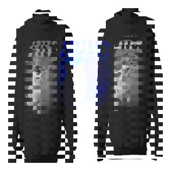 Huh Silly Cat Meme Oddly Bootleg Specific Dank Cats Sweatshirt - Monsterry