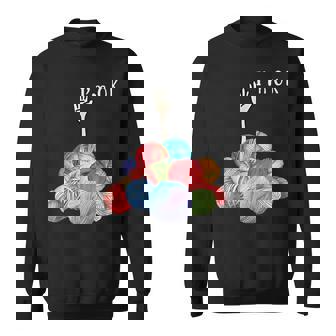 I'm Ok Crochet & Knitting Yarn Adults Black Small Short Sleeve Sweatshirt - Thegiftio UK