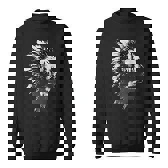 Indian Tribe Coiffe À Plumes Indiennes Motif Forêt Sweater e - Cadeauxyz