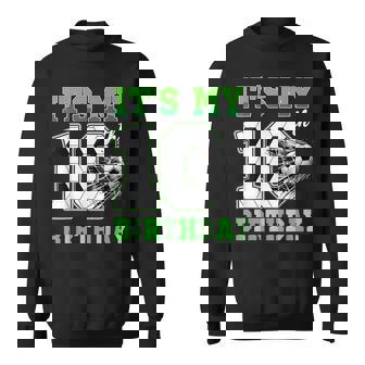 It's My 10Th Soccer Birthday Party 10Th Birthday Boy Soccer Sweatshirt - Thegiftio