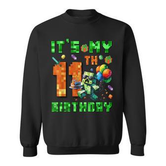 It's My 11Th Birthday Pixel Number Video Game Gamer Sweatshirt - Thegiftio UK