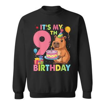 It's My 9Th Birthday Capybara 9 Years Old Capy Birthday Sweatshirt - Thegiftio UK