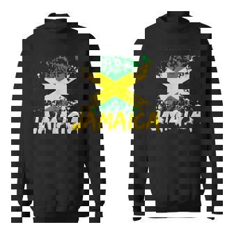 Jamaica Retro Vintage Watercolors Sport Jamaican Flag Sweatshirt | Seseable CA