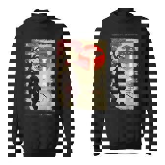 Japanese Samurai Bigfoot Ufo Ukiyo-E Katana Vintage Graphic Sweatshirt - Monsterry