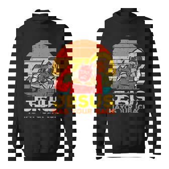 Jesus Has Your Back 柔術 レトロ クリスチャン スウェットシャツ - Kawaiitshirt