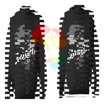 Junenth 1865 Black History Afro American African Freedom Sweatshirt - Thegiftio UK