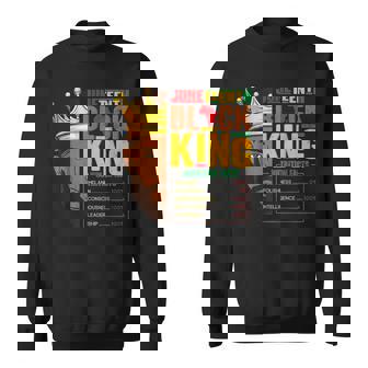 Junenth Black King Nutritional Facts Pride African Mens Sweatshirt - Monsterry