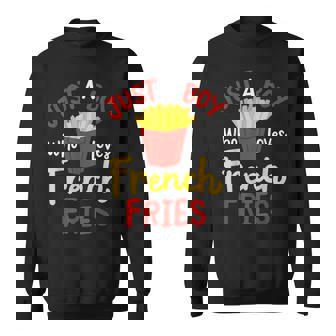 Just A Boy Who Loves French Fries フライドポテト じゃがいも ヴィーガン スウェットシャツ - Kawaiitshirt