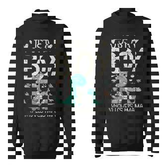 Just A Boy Who Loves His Mama Mommy And Boy Matching Sweatshirt | Mazezy