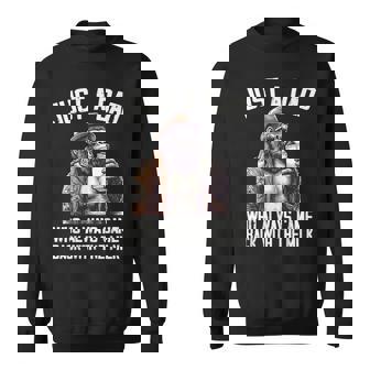 Just A Dad Who Always Came Back Bigfoot Gorilla Fathers Day Sweatshirt - Monsterry