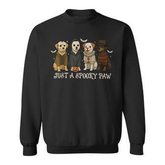 Just A Spooky Paw Dog Halloween Characters Sweatshirt - Thegiftio