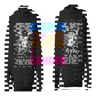 Keeper Of The Gender Baseball Or Bows Gender Reveal Party Sweatshirt - Thegiftio UK