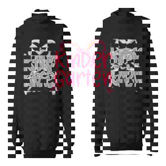 Kindergarten Coquette Bow Back To School First Day Of School Sweatshirt - Monsterry