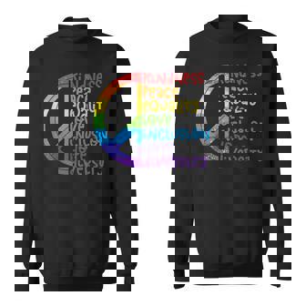 Kindness Peace Equality Love Inclusion Hope Diversity Lgbtq Sweatshirt - Thegiftio