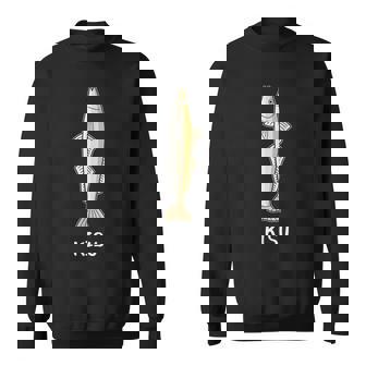 Kisu 鱚 キス シロギス ホシギス 魚好き 願掛け 釣り好き 海釣り 趣味 おもしろ 寿司ネタ 趣味釣り 船釣 釣り スウェットシャツ - Kawaiitshirt