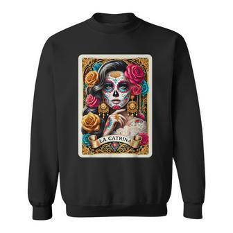 La Catrina Tarot Card Day Of The Dead Dia De Los Muertos Sweatshirt - Thegiftio UK