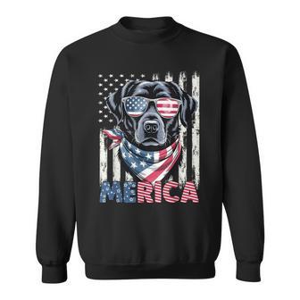 Labrador Retriever Usa Flag Merica Patriotic Dog 4Th July Sweatshirt - Thegiftio UK