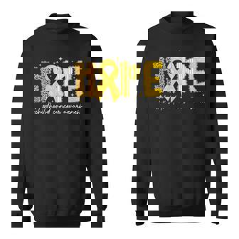 Leopard Hope Gold Ribbon Childhood Cancer Awareness Sweatshirt | Mazezy