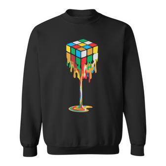 Les Couleurs Fondues Font Tomber Les Cubes De Rubik Sweater e - Cadeauxyz