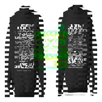 Level 10 Unlocked Awesome Since 2015 10Th Birthday Gaming Sweatshirt | Seseable UK