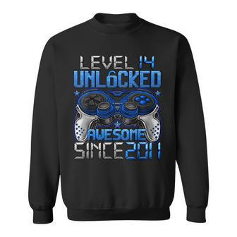 Level 14 Unlocked 14 Year Old Boys 14Th Birthday Boy Sweatshirt - Thegiftio UK