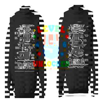 Level 5 Unlocked 5Th Birthday Super Gamer Gaming Theme Party Sweatshirt - Thegiftio
