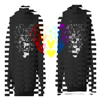 Lgbtq レインボーフラッグハート Lgbtqia バレンタインデー プライドムーン スウェットシャツ - Kawaiitshirt