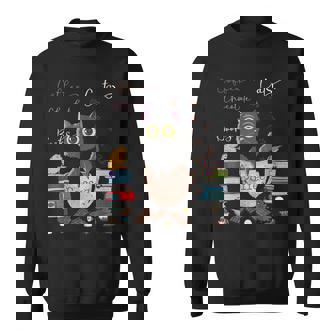 Libros De Café Con Gatos Y Chocolate Divertidos Amantes Del Café Y Gatos Negros Camisa de entrenamiento - Regaloses