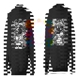 Lindo Astronauta Kawaii Con Planetas Felices Y Espacio De Estrellas Camisa de entrenamiento - Regaloses