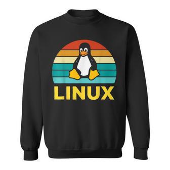 Linux レトロ ヴィンテージ ペンギン オタク ペンギン オペレーティング システム オタク スウェットシャツ - Kawaiitshirt