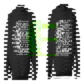 Lion Motivational Green Ribbon Mental Health Awareness Sweatshirt | Mazezy
